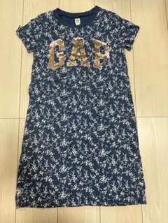 GAP 花柄 半袖ワンピース ネイビー