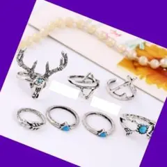 ku30 新品☆7点セット 送料込み インスタ映え アンティークリング 559