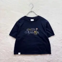 【ジーユー×ちいかわ】S 黒 Tシャツ 刺繍 薄手 コットン生地 カジュアル
