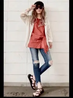 MOUSSY JW fringe cropped Skinny