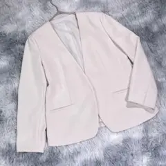 IKKA LOUNGE【M】ノーカラージャケット　グレー　レディース
