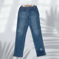 アンドラブ デニムパンツ ジーパン ジーンズ ハート文字入り a6069