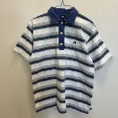 HANG TEN ストライプ 半袖　Tシャツ 白/ブルー　L ヨ21