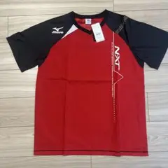 Mizuno バレーボール 半袖ピステ Lサイズ レッド/ブラック