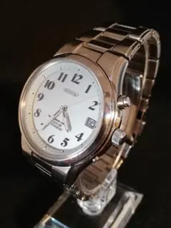 【ソーラー、電波】SEIKO セイコー スピリット チタニウム ホワイト文字盤