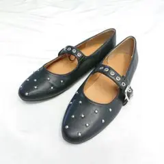 PUBLUM スタッズ付き メリージェーン フラット シューズ