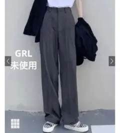 GRL グレイル センタープレス ストレートパンツ ピンク L