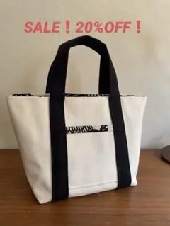 帆布トートバッグ ホワイト ブラック