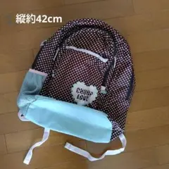 水玉模様 ナップザック 約42cm