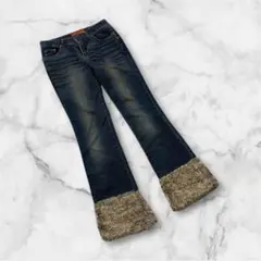 ZEROTIME BASIC デニムパンツ　ジーンズ　もこもこ　ブルー