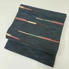 夏帯 名古屋帯 紗紬の上品な織出し 八寸 正絹 着物HO-1197