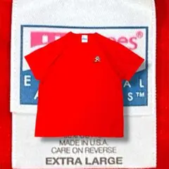 vintage 90s USA Kaeru 企業ロゴ 刺繍 Tee 赤 XL