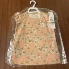 新品ユニクロ　ポール&ジョー　半袖フリル　Tシャツ　フラワー　ピンク　100