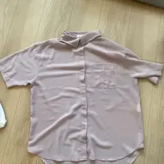 しまむら　150 くすみピンク　シースルー　シャツ