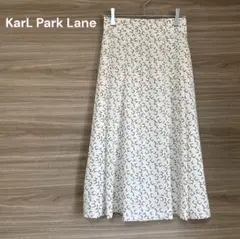 KarL Park Lane 【XS〜S 】ホワイトフレアスカート 総柄　ミモレ