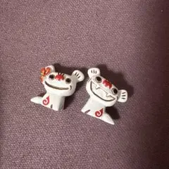 ビジューボックス ミニ白寿シーサー(赤)