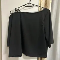 【GORGE】黒の五分袖トップス スカーフ付き(ゴージ)