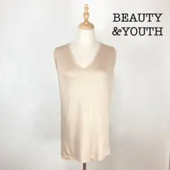 BEAUTYu0026YOUTH ノースリーブ トップス Vネック ベージュ M相当