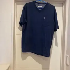 ハッシュパピー　V半袖Tシャツ　紺色