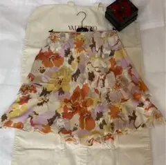 VALENTINO ヴァレンティノ シルクフレア 花柄膝丈 スカート