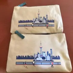 上海スカイライン トラベルポーチ 2個　キャッセイパシフィックアメニティバック