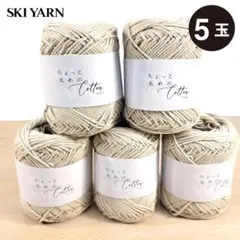 スキー ちょっと太めのコットン No.214－5玉　★バッグのレシピ付！
