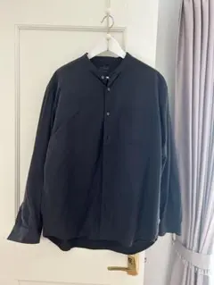 ※美品✴︎無印良品 スタンドカラーシャツ ダークグレー XL