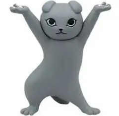 ネコのペンおき3 垂れ耳グレー　単品　垂れ耳 長毛ver