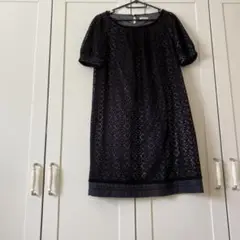 ELLE ブラック レースチュニック 半袖