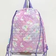 新品 定価1,738円 キルト ナップサック バッグ キッズ　ユニコーン