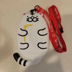 だっこずし　パスケース 赤色ストラップ付き
