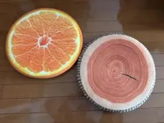 オレンジ　切り株　クッション　座布団　セット