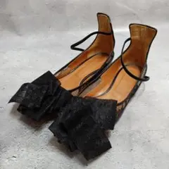ピッピシック PIPPICHIC リボン パンプス 黒 35 1/2