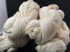 特価高級綿『マハバーラコットン１００％糸かせ糸30/2×6』生成り4かせ950g
