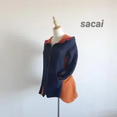 【希少】sacaiサカイ パーカー ドッキング ジップアップパーカー