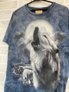 The Mountain オオカミプリントTシャツ Lサイズ