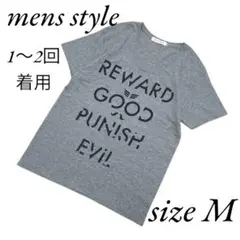 メンズスタイル　トップス　Uネック半袖Tシャツ　カットソー　M グレー　春夏