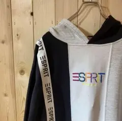 AE1689 SPRIT フード付きパーカー ホワイト×ブラック×グレー