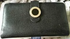 (お値下げ中)ブルガリ 黒 レザー 二つ折り財布