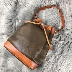 セリーヌ CELINE 巾着型 レザー ショルダーバッグ グリーン