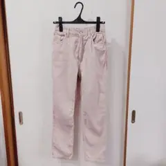 【 美品 】 グローバルワーク　スリム テーパード デニム パンツ　ピンク