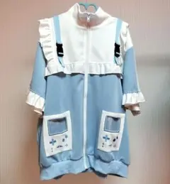 【未使用】天使界隈　水色界隈　ゲームボーイ風フリル付きワンピース
