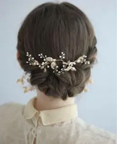 パールヘアアクセ　結婚式　お呼ばれ