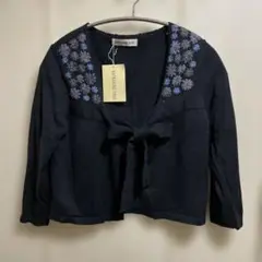 KATHARINE ROSS 刺繍入りボレロ風カーディガンM黒【未着用】タグ付き