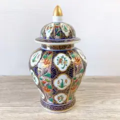 有田焼 秀峰 飾り壺 蓋付き 壺 色絵 金彩 置物