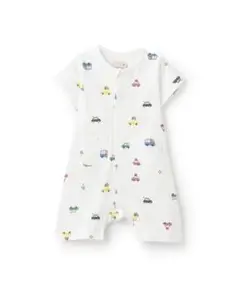 【美品】petit main 半袖カバーオール カラフル 70cm