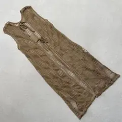 リヴィエッタ ネット ロングジレ フロントリボン ベージュ