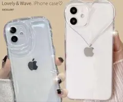 iPhone12miniケース ハート 透明 おまけ付き