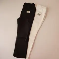 キッズ黒白スリムフィット長ズボン2点セット