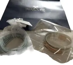 新品 スワロフスキー SWAROVSKI ブレスレット 水色、ホワイト 2連